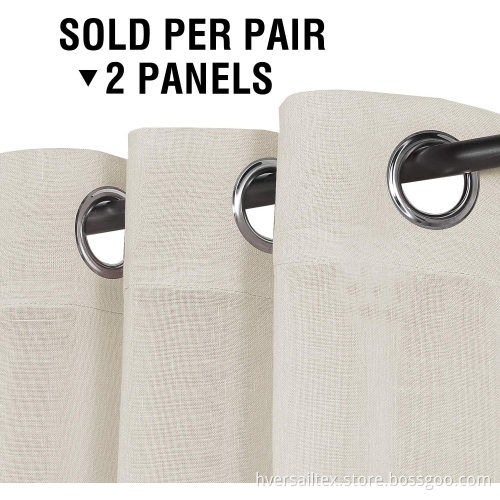 Natural Linen Curtains Textured Woven Linen Sheer Curtains